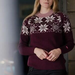 Ulvang Norway Sweater Wool Rav Kiby Roundneck Crew Neck Nordic Burgundy Size XS